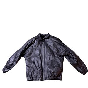 Beautiful Henig Furs Womens Small 100% Leather Black Jacket Coat Zip Up